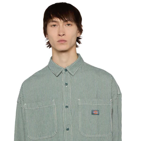 Dickies Hickory Skjorte Med Lange ærmer Grøn L Mand