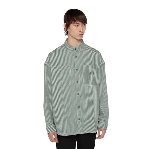 Dickies Hickory Skjorte Med Lange ærmer Grøn L Mand