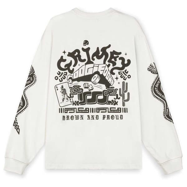 Grimey Causing Panic T-shirt Med Lång ärm Vit M Man