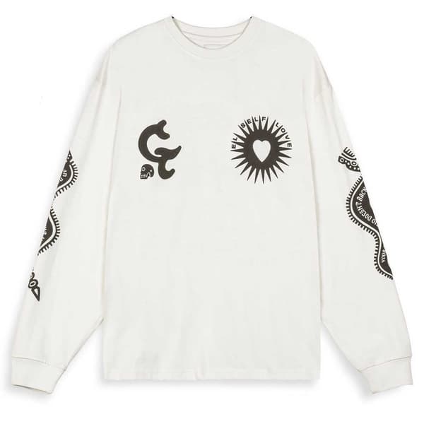 Grimey Causing Panic T-shirt Med Lange ærmer Hvid M Mand