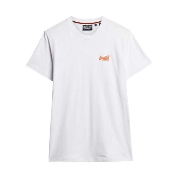 Superdry Vintage Logo Emb T-shirt - Vit/Orange - Herr - Vanlig - Korta ärmar