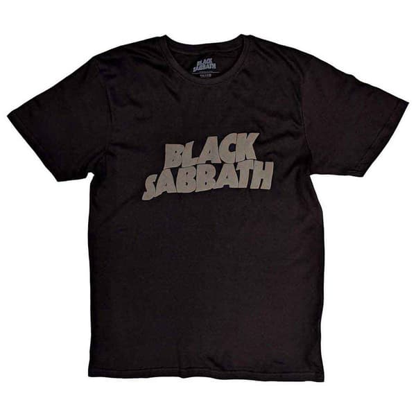 Black Sabbath Wavy Hi Build Band Logo T Shirt