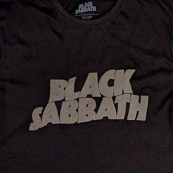 Black Sabbath Wavy Hi Build Band Logo T Shirt