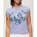 Miniatyrbild 1 av 8: Superdry Floral Scripted T-shirt Med Korta ärmar Lila S Kvinna