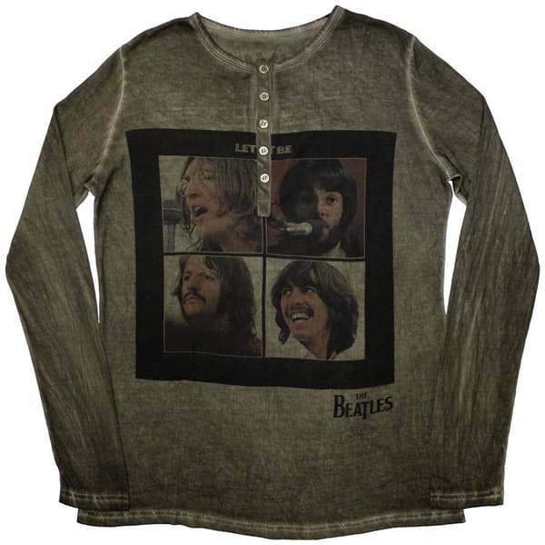 The Beatles Unisex Long Sleeve T-Shirt: Let It Be Stone Wash (Medium)