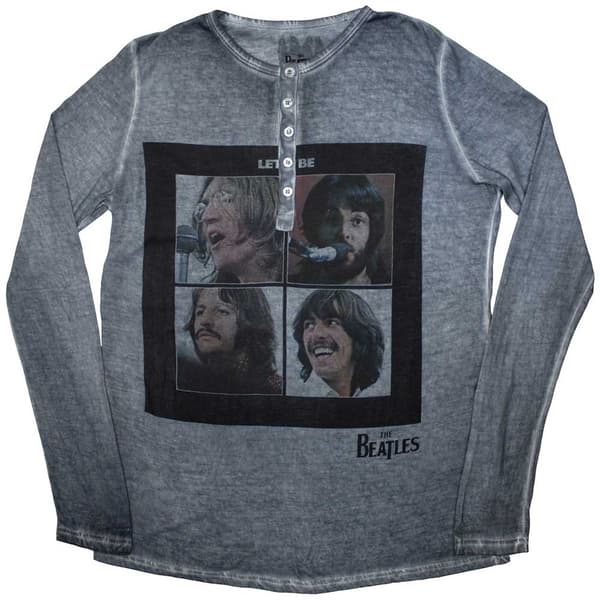 The Beatles Unisex Long Sleeve T-Shirt: Let It Be Stone Wash (X-Large)