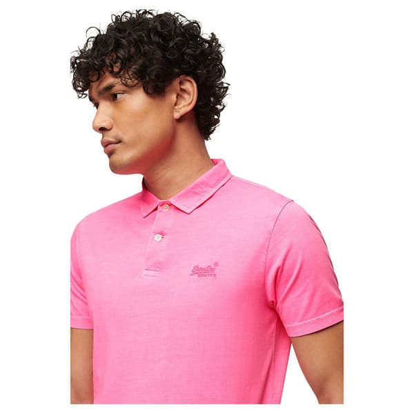 Superdry Essential Logo Neon Kortärmad Polotröja Rosa 2XL Man