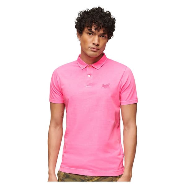 Superdry Essential Logo Neon Kortärmad Polotröja Rosa 2XL Man