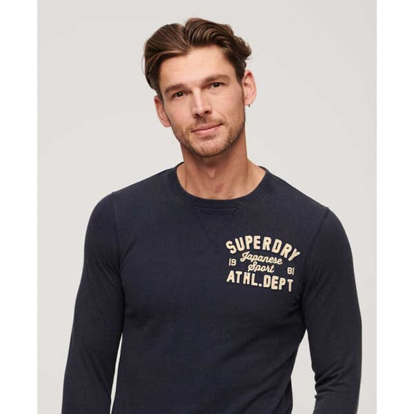 Superdry Vintage Athletic Chest T-shirt Med Lång ärm Blå L Man