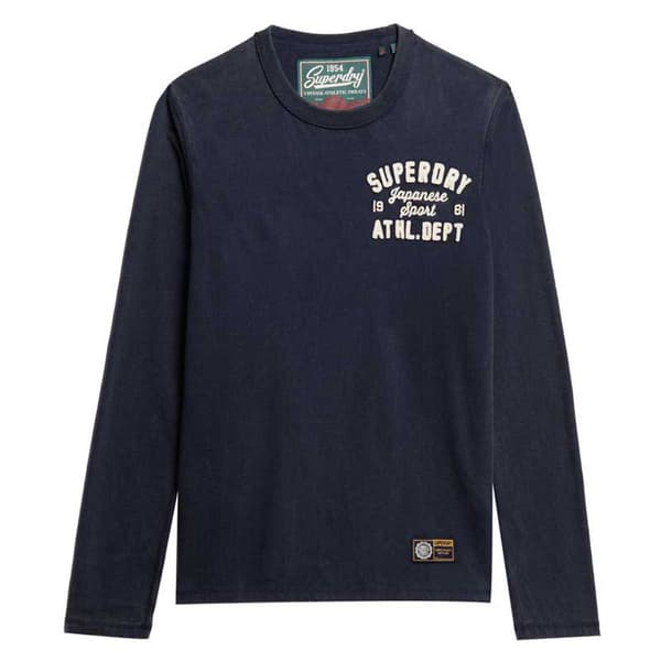 Superdry Vintage Athletic Chest T-shirt Med Lång ärm Blå L Man