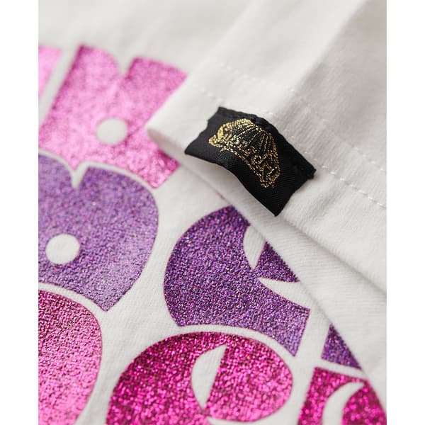 Superdry Retro Glitter Logo Cap T-shirt Med Korta ärmar Rosa S Kvinna