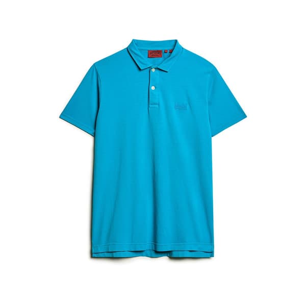 Superdry Essential Logo Neon Kortärmad Polotröja Blå M Man