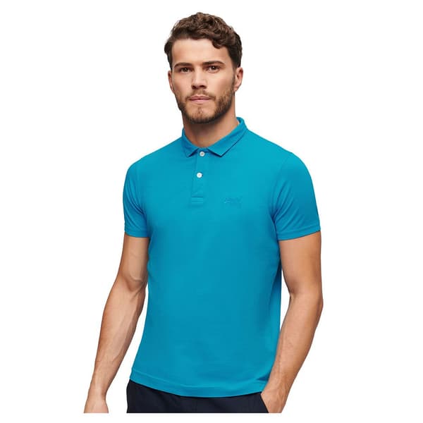 Superdry Essential Logo Neon Kortärmad Polotröja Blå M Man