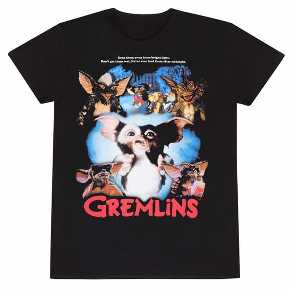 Gremlins - Retro Poster Style - Unisex Black T-Shirt - Small