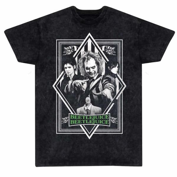 Beetlejuice 2 - BW Poster Snow Wash - Unisex T-Shirt - Large