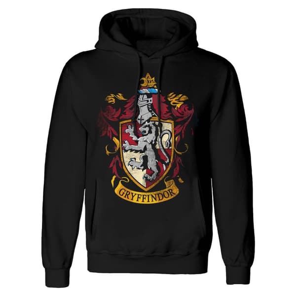 Harry Potter - Distressed Gryffindor  - Pullover Hoodie (No Pockets) - Large