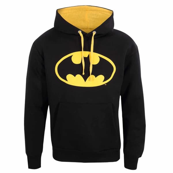 Superheroes Inc. DC Batman - Logo - Unisex Black Contrast Pullover Hoodie - Large