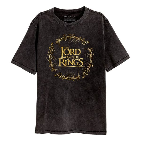 Lord Of The Rings T-Shirt Gold Foil Logo (Medium)