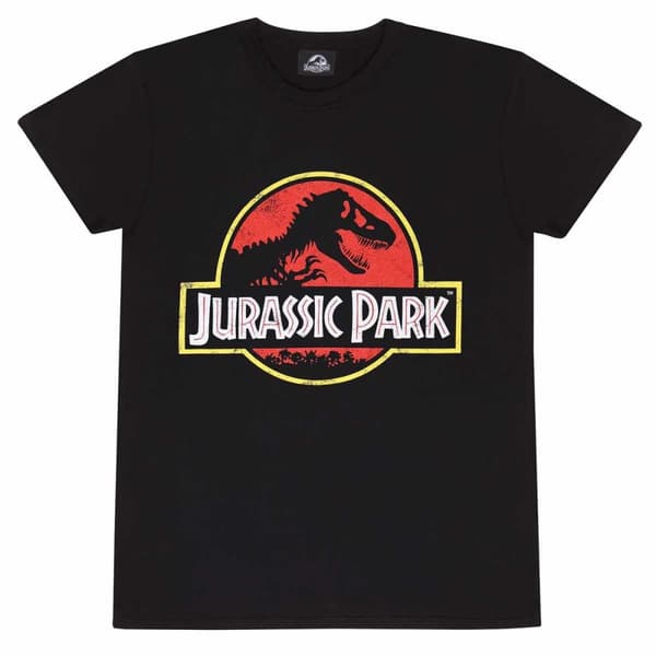 Jurassic Park - Classic Logo - Unisex Black T-Shirt - Small