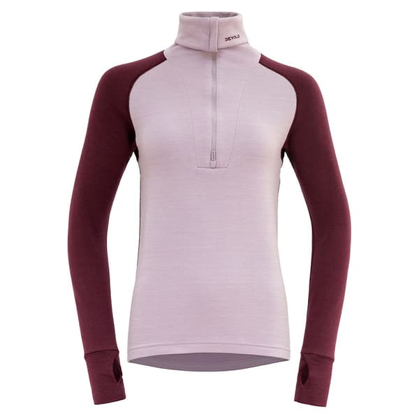 Devold Of Norway Expedition Merino Silk Halv Lynlås Langærmet T-shirt Rosa L Kvinde