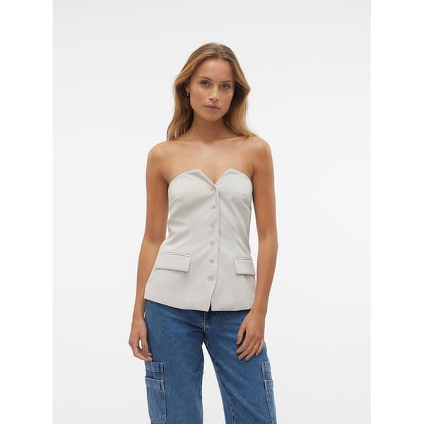Vero Moda Charity Hihaton T-paita Beige 38 Nainen