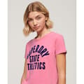 Miniatyrbild 4 av 6: Superdry Varsity Flocked Fitted T-shirt Med Korta ärmar Rosa S Kvinna