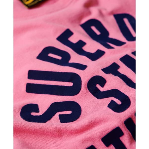Superdry Varsity Flocked Fitted T-shirt Med Korta ärmar Rosa S Kvinna
