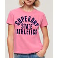Miniatyrbild 1 av 6: Superdry Varsity Flocked Fitted T-shirt Med Korta ärmar Rosa S Kvinna