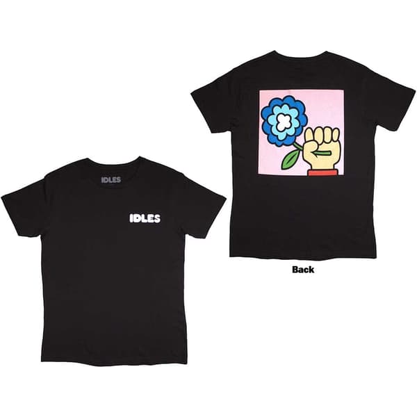 Idles Unisex T-Shirt: Cartoon Flower (Back Print) (XX-Large)