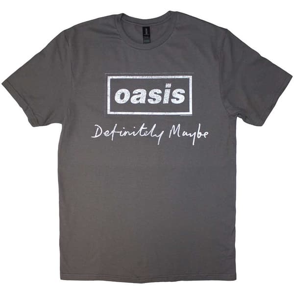 Oasis Unisex T-Shirt: Definitely Maybe Distressed Text Logo (Small)