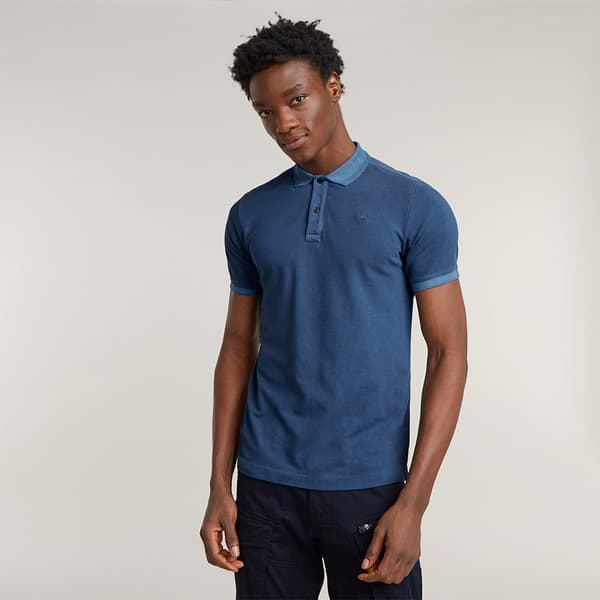G-star Dunda Overdyed Kortärmad Polotröja Blå L Man