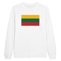 Miniatyrbild 1 av 3: T-shirt - Litauens flagga - Vit - 100% bomull - Långärmad - Klassisk passform