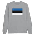 Miniatyrbild 1 av 3: T-shirt med långa ärmar - PIXELFORMA - Estlands flagga - 100% bomull - Grå - Långa ärmar
