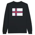 Miniatyrbild 1 av 3: Färöarnas flagga långärmad T-shirt - PIXELFORMA - Vanlig - Svart - Långärmad - Klassisk krage