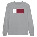 Miniatyrbild 1 av 3: Långärmad T-shirt - PIXELFORMA - Qatarflagga - Grå - 100% bomull - Regular passform
