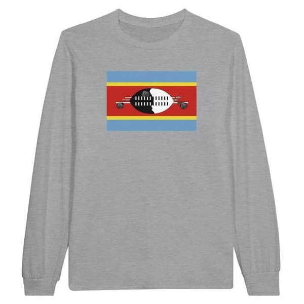 Eswatini Flag Långärmad T-shirt i grått