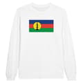 Miniatyrbild 1 av 3: Långärmad T-shirt - Nya Kaledoniens flaggor - Vit - 100% bomull - Klassisk passform - Unisex