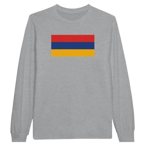 Långärmad T-shirt - PIXELFORMA - Armeniens flagga - 100% bomull - Långa ärmar - Optimal komfort