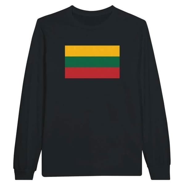 T-shirt med lång ärm - PIXELFORMA - Litauens flagga - 100% bomull - Långa ärmar - Unisex