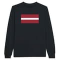 Miniatyrbild 1 av 3: T-shirt med långa ärmar - PIXELFORMA - Lettlands flagga - Svart - Klassisk krage - Regular
