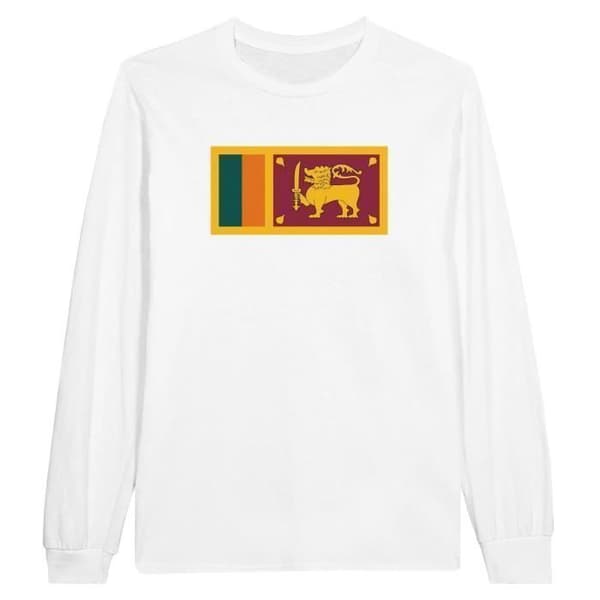 Långärmad t-shirt - PIXELFORMA - Sri Lankas flagga - 100 % bomull - Långa ärmar - Normal passform