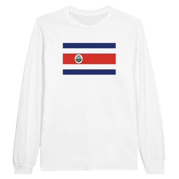 T-shirt med långa ärmar - PIXELFORMA - Costa Ricas flagga - 100% bomull - Långa ärmar - Optimalt komfort
