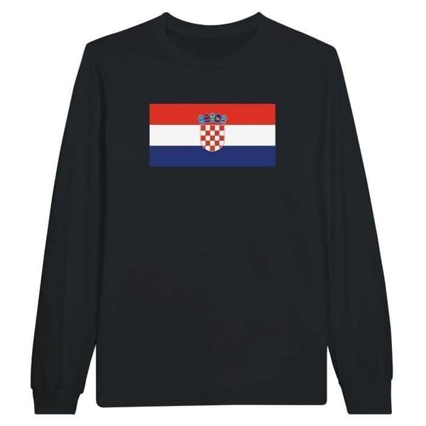 T-shirt med lång ärm - PIXELFORMA - Kroatiens flagga - 100% bomull - Långärmad - Optimalt komfort