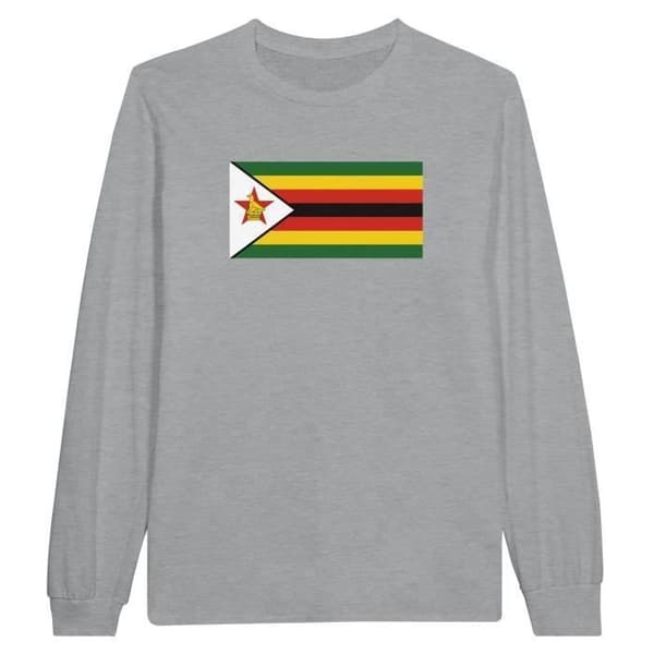 Långärmad t-shirt - PIXELFORMA - Flag of Zimbabwe - 100% bomull - Långa ärmar - Optimal komfort