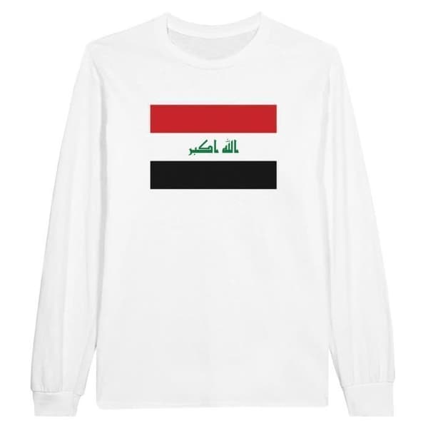 T-shirt med långa ärmar - PIXELFORMA - Iraks flagga - 100% bomull - Långa ärmar - Optimal komfort