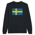 Miniatyrbild 1 av 3: Långärmad t-shirt - PIXELFORMA - Svenska flaggan - Svart - 100% bomull - Regular