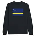Miniatyrbild 1 av 3: T-shirt med långärmar - PIXELFORMA - Curaçao flagga - Svart - Regular passform - Klassisk krage