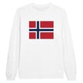 Miniatyrbild 1 av 3: Långärmad t-shirt - Svalbard och Jan Mayen flagga - Vit - 100% bomull - Regular fit - Unisex