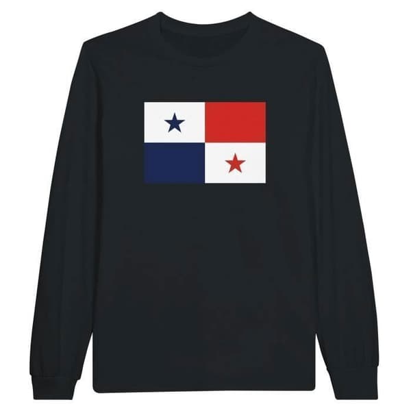 Långärmad T-shirt - PIXELFORMA - Panama Flagga - 100 % bomull - Långa ärmar - Optimal komfort