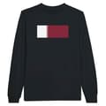 Miniatyrbild 1 av 3: Långärmad T-shirt - PIXELFORMA - Qatarflagga - Svart - 100% bomull - Klassisk krage